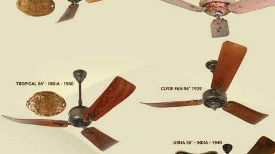 Antique Indian ceiling fan models from the 1930s and 1940s